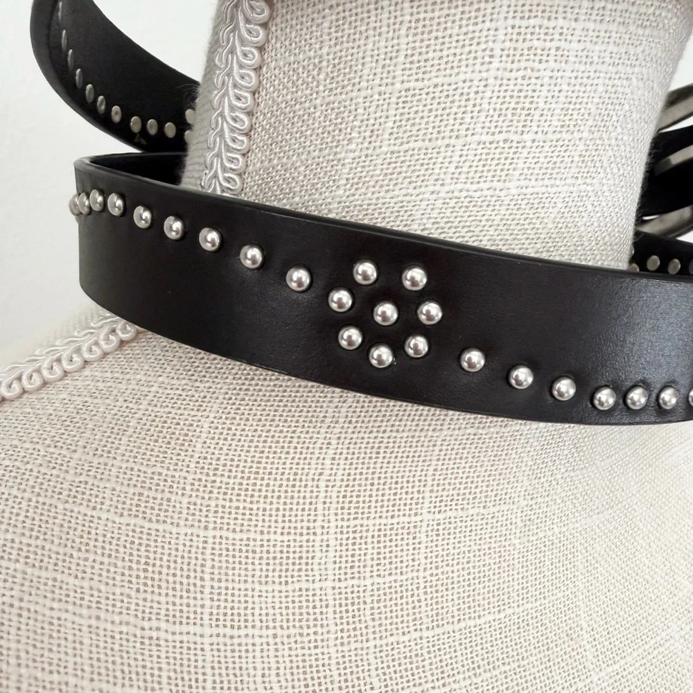 Lucky Brand Brown Leather Studded Western 1